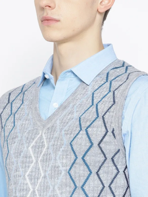 Multicolor_Printed_Woolen_Sweater_For_Men