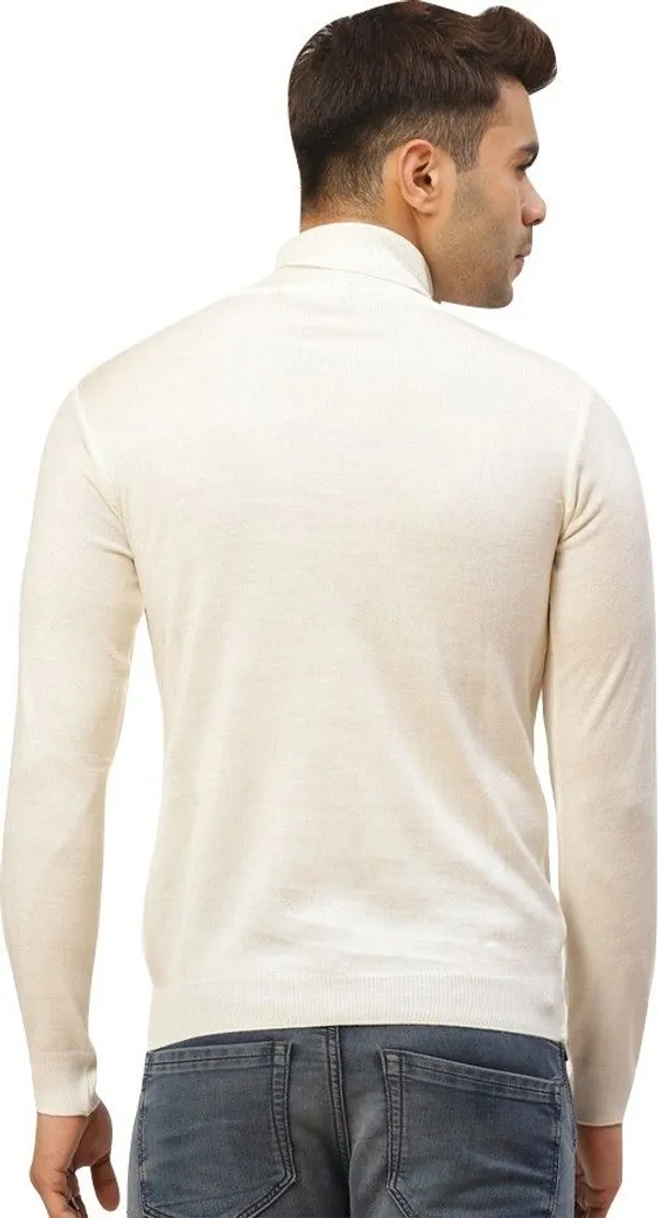 White_Solid_Woolen_Sweater_For_Men