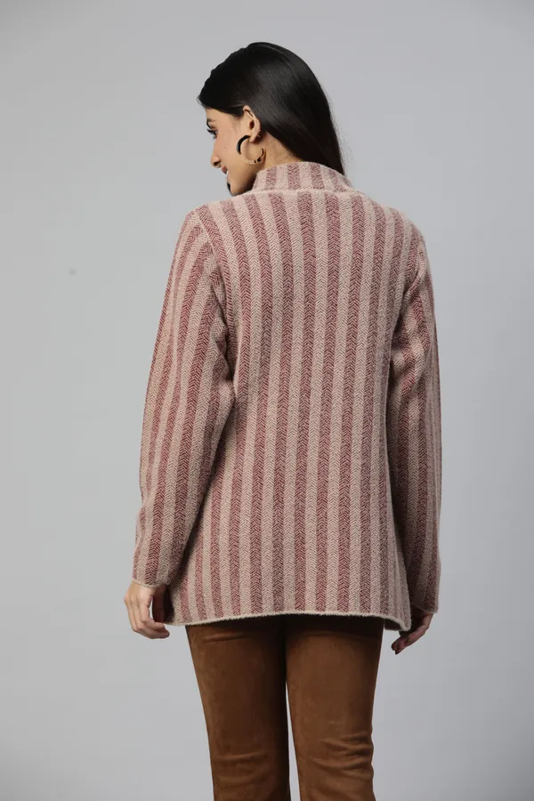 Green_Striped_Knit_Sweater_For_Women