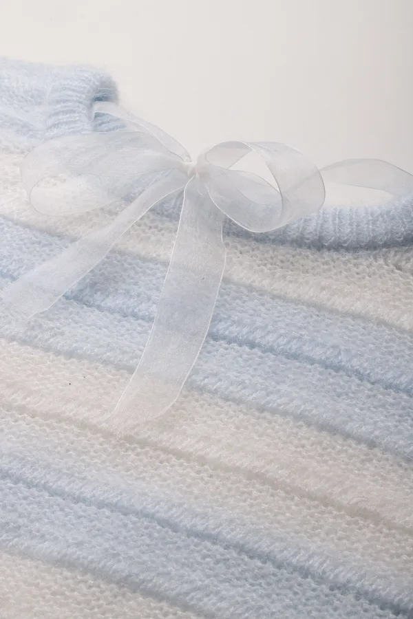 Blue_Striped_Knit_Sweater_For_Women