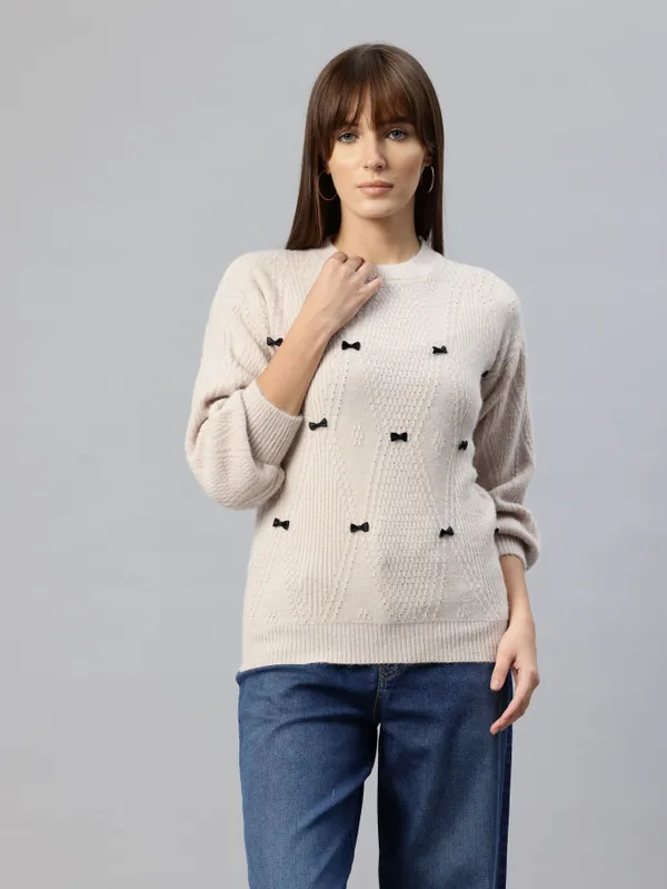 Beige_Knit_Sweater_For_Women