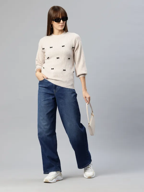 Beige_Knit_Sweater_For_Women