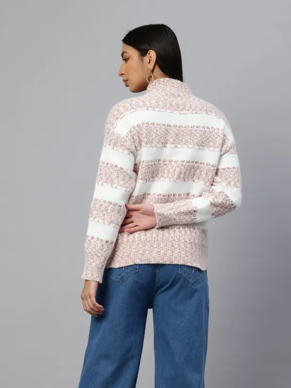 Multicolor_Striped_Knit_Sweater_For_Women