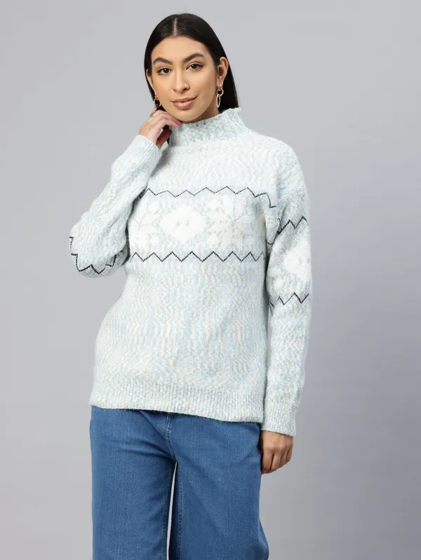 Light_Blue_Knit_Sweater_For_Women