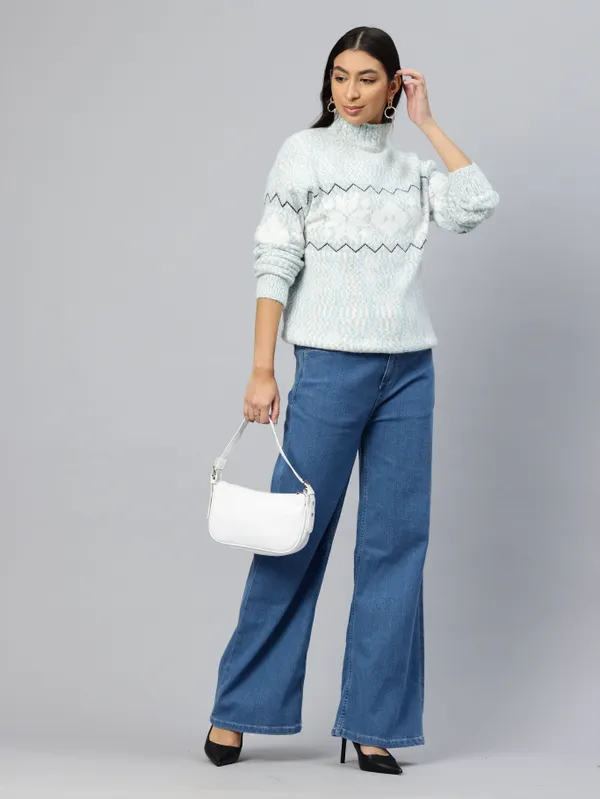 Light_Blue_Knit_Sweater_For_Women