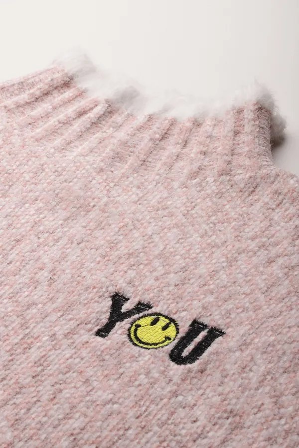 Pink_Embroidered_Knit_Sweater_For_Women