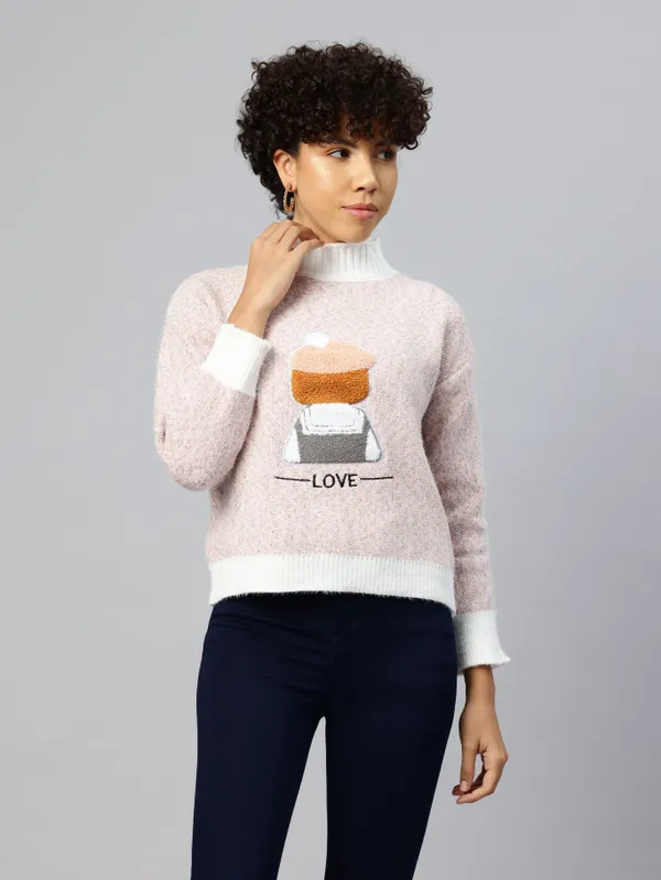 Pink_Soft_Knit_Wool_Sweater_For_Women