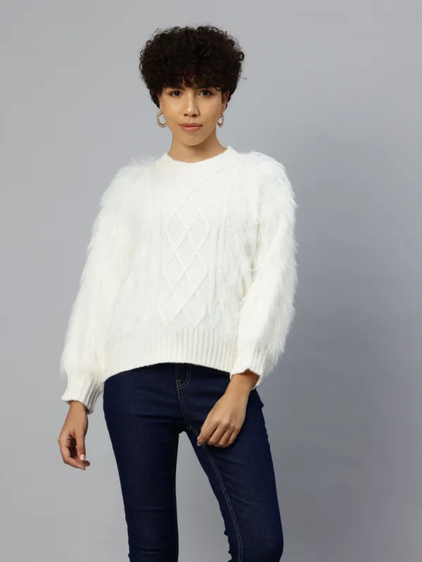 White_Knit_Sweater_For_Women