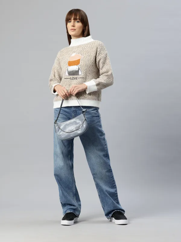 Grey_Soft_Knit_Wool_Sweater_For_Women