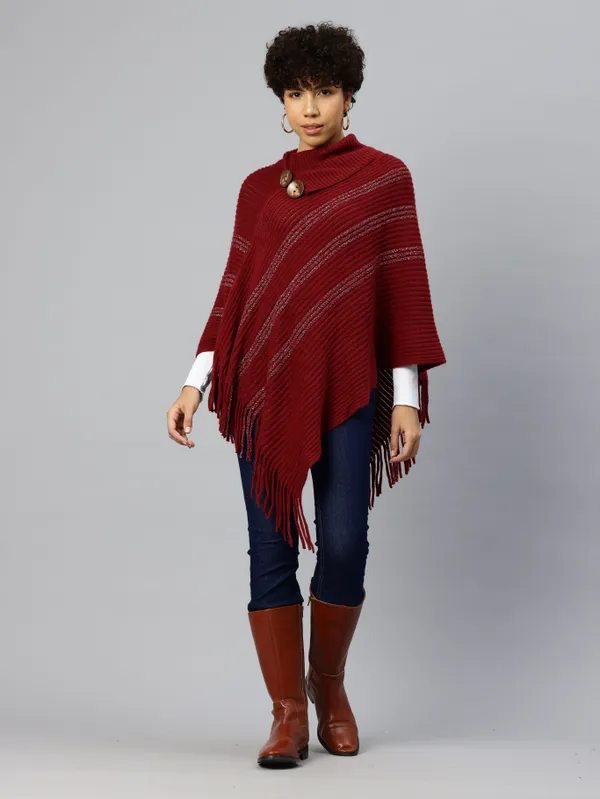 Maroon_Soft_Knit_Wool_Sweater_For_Women