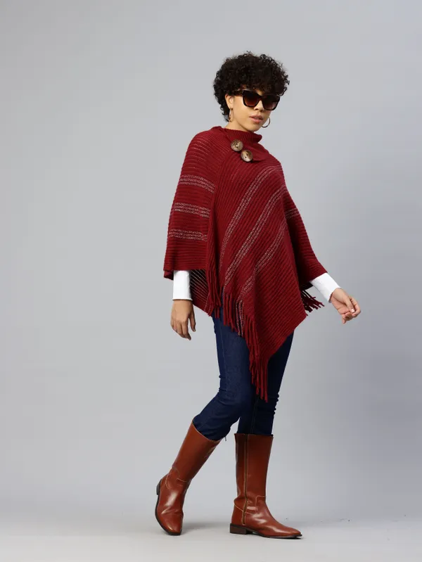 Maroon_Soft_Knit_Wool_Sweater_For_Women