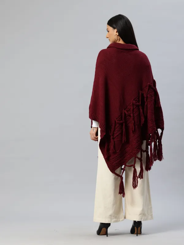 Maroon_Soft_Knit_Wool_Sweater_For_Women