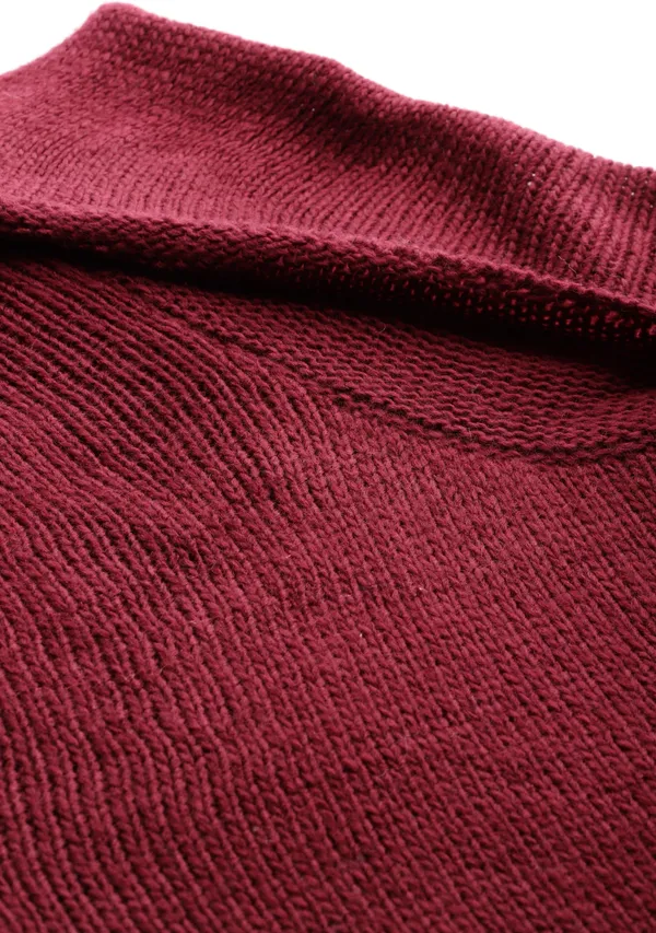 Maroon_Soft_Knit_Wool_Sweater_For_Women