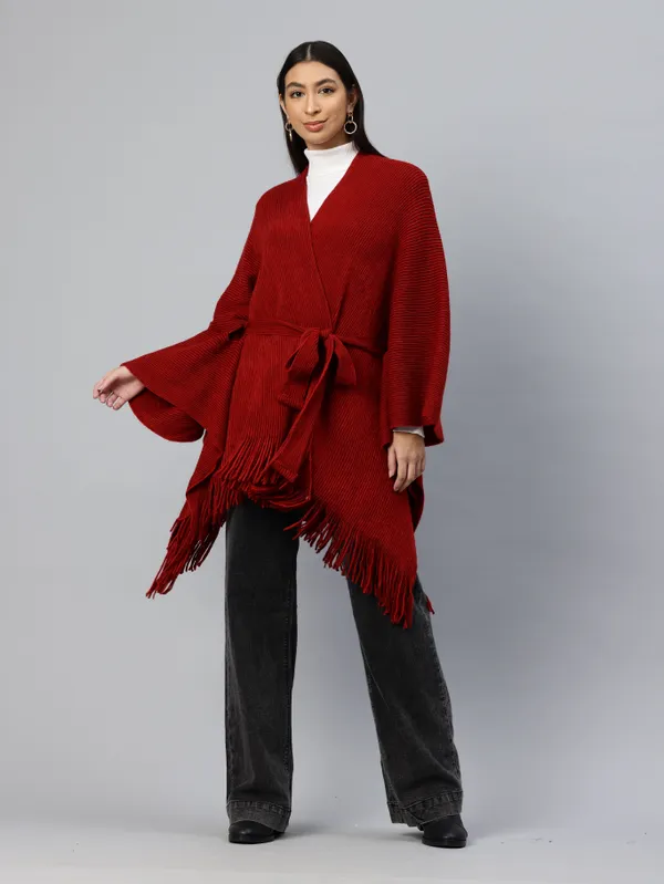 Maroon_Soft_Knit_Wool_Sweater_For_Women