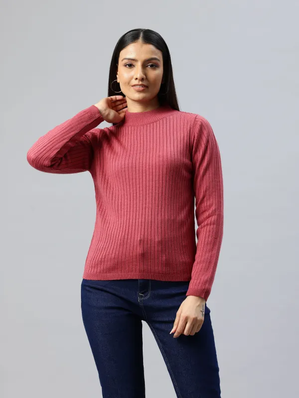 Maroon_Knit_Sweater_For_Women