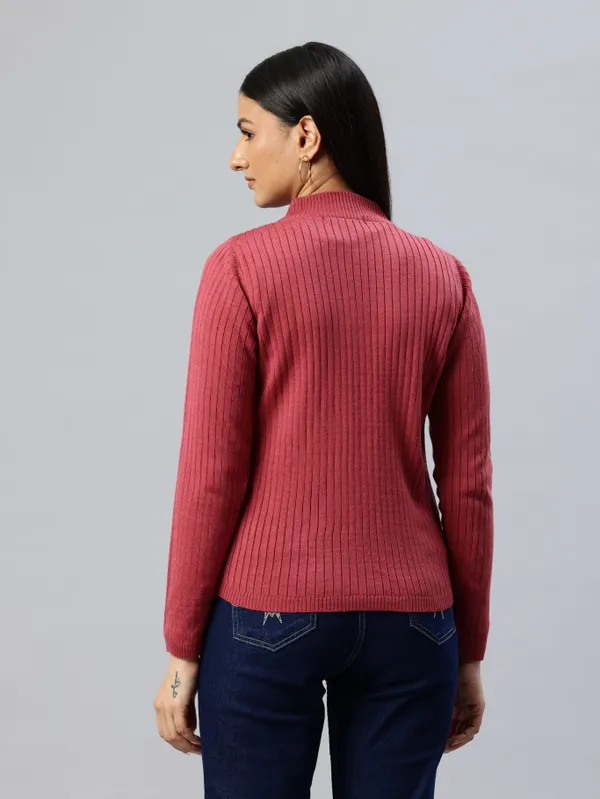Maroon_Knit_Sweater_For_Women