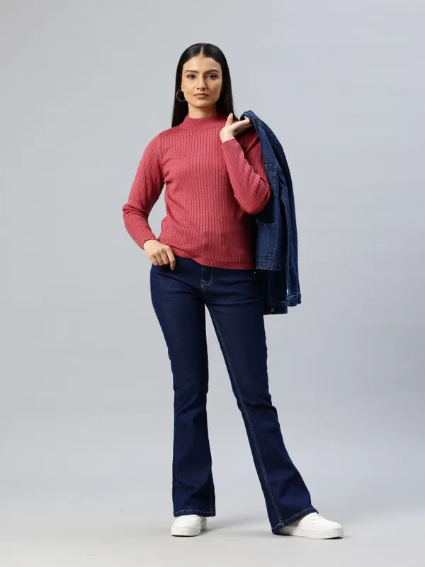 Maroon_Knit_Sweater_For_Women