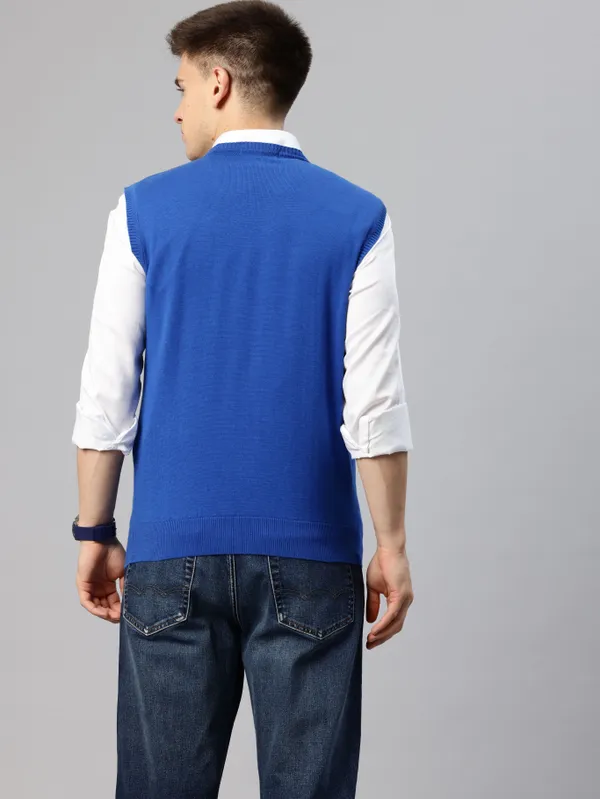 Blue_Colorblock_Woolen_Sweater_For_Men