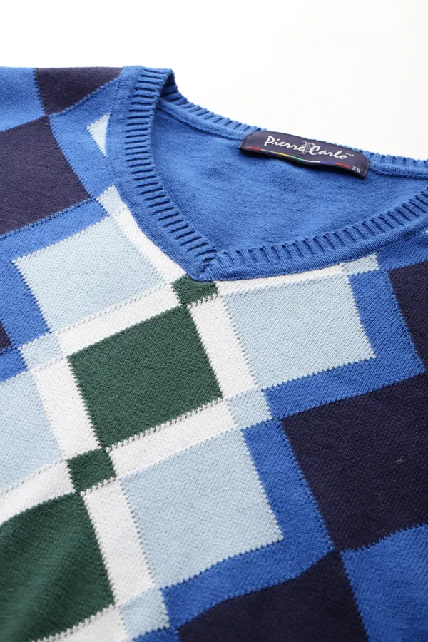 Blue_Colorblock_Woolen_Sweater_For_Men