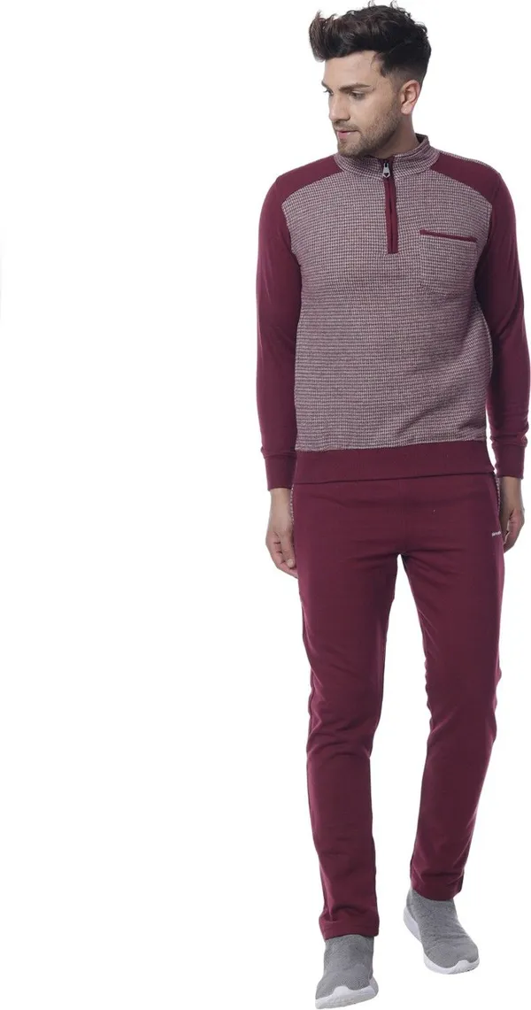 Maroon_Cotton_Blend_Track_Suit_For_Men