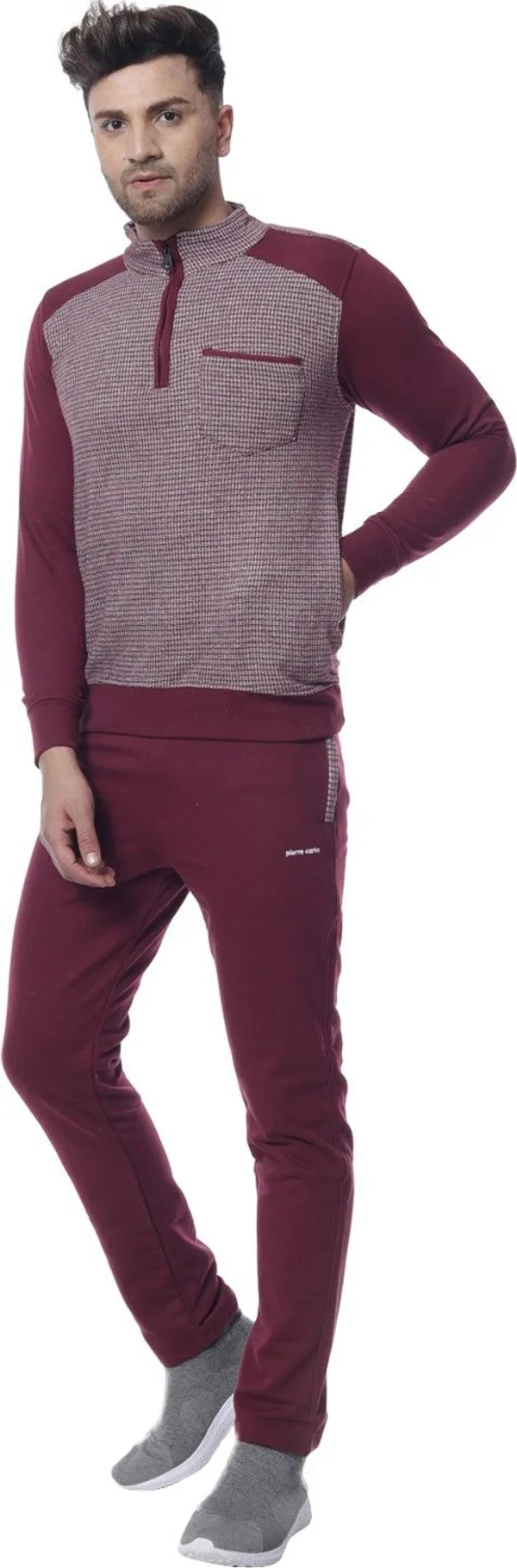 Maroon_Cotton_Blend_Track_Suit_For_Men