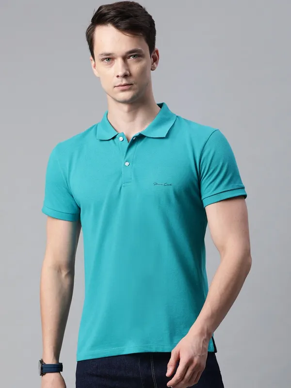 Blue_Cotton_Blend_T-Shirt_For_Men