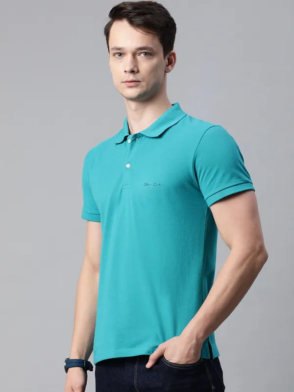 Blue_Cotton_Blend_T-Shirt_For_Men