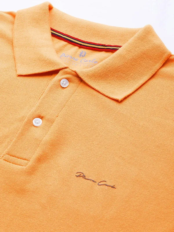 Orange_Cotton_Blend_T-Shirt_For_Men