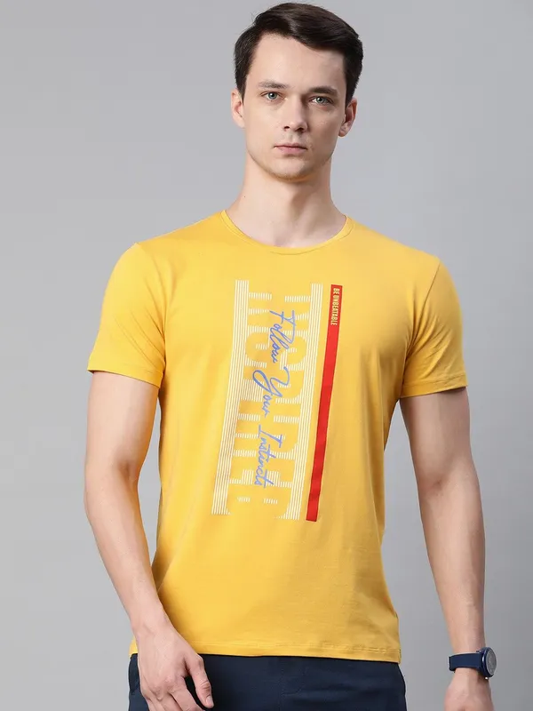 Yellow_Cotton_T-Shirt_For_Men