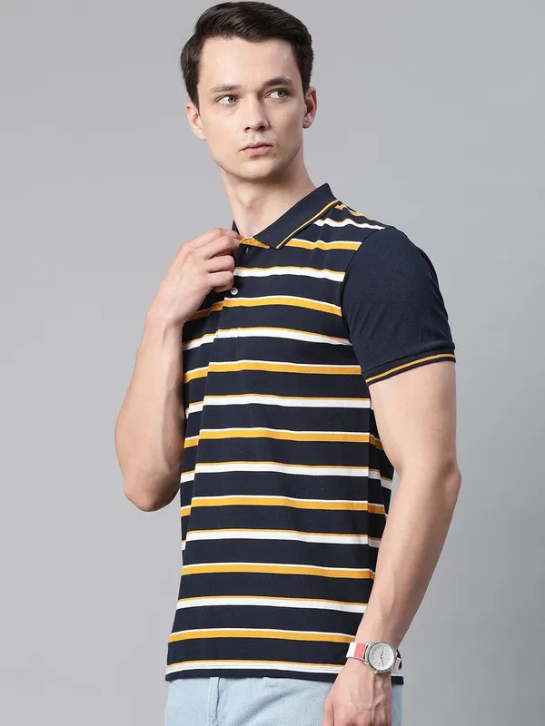 Yellow_Cotton_Blend_T-Shirt_For_Men