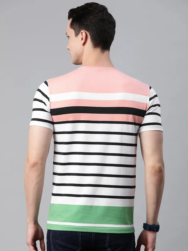 Pink_Striped_Cotton_T-Shirt_For_Men