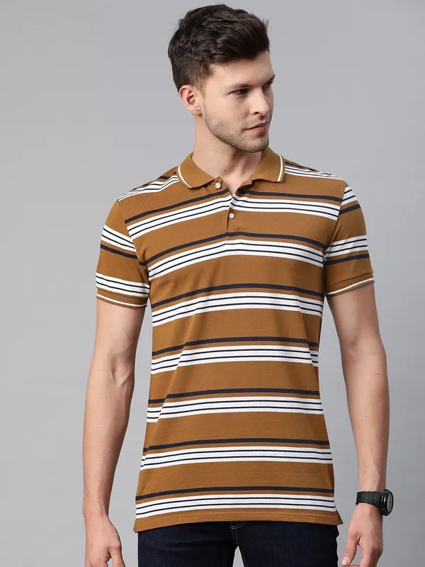 Brown_Cotton_Blend_T-Shirt_For_Men