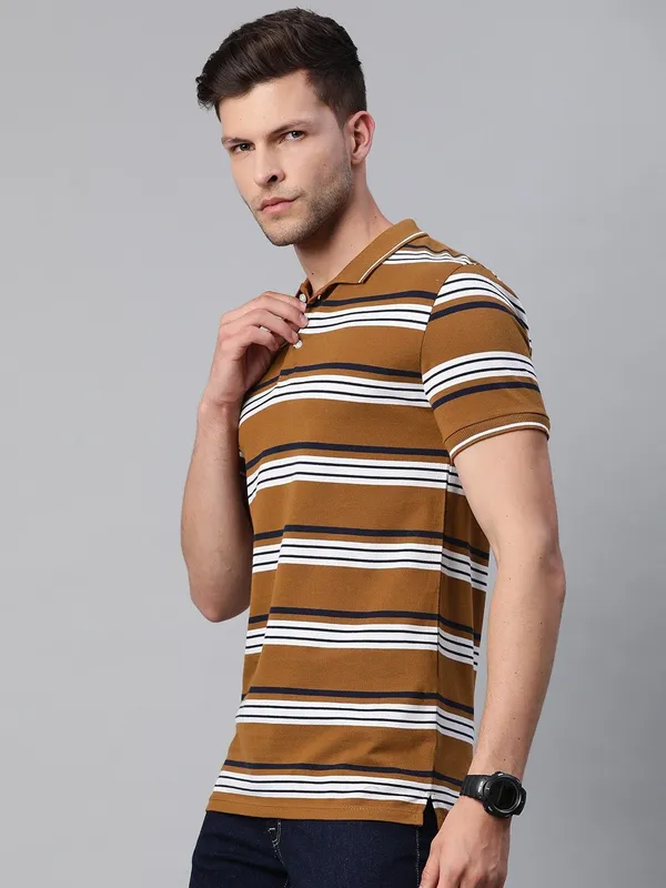 Brown_Cotton_Blend_T-Shirt_For_Men