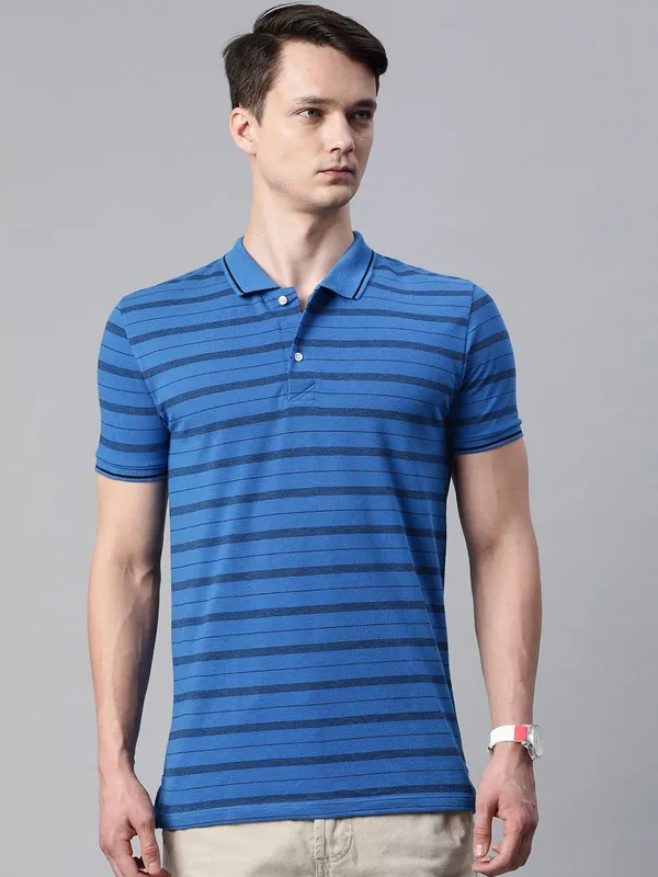 Blue_Cotton_Blend_T-Shirt_For_Men