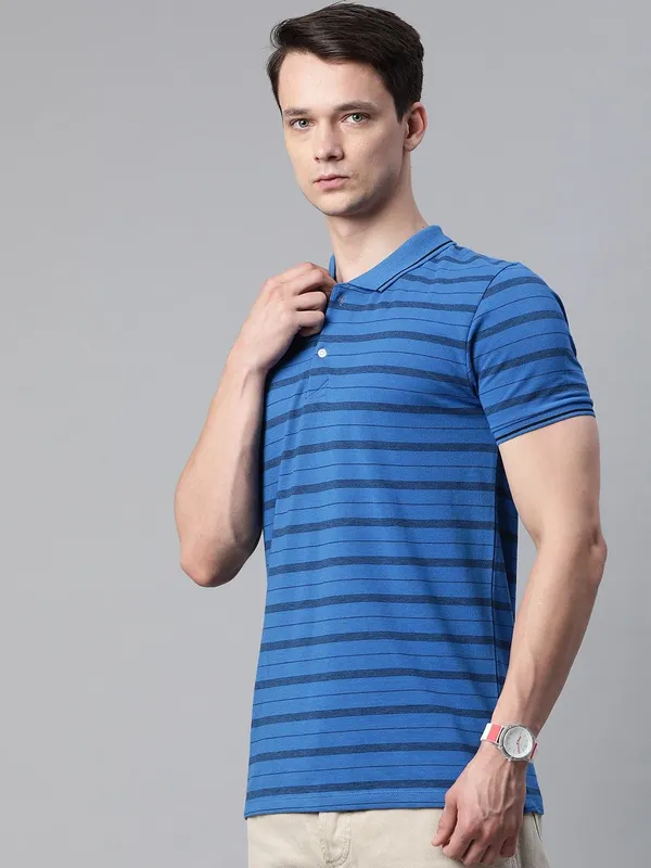 Blue_Cotton_Blend_T-Shirt_For_Men