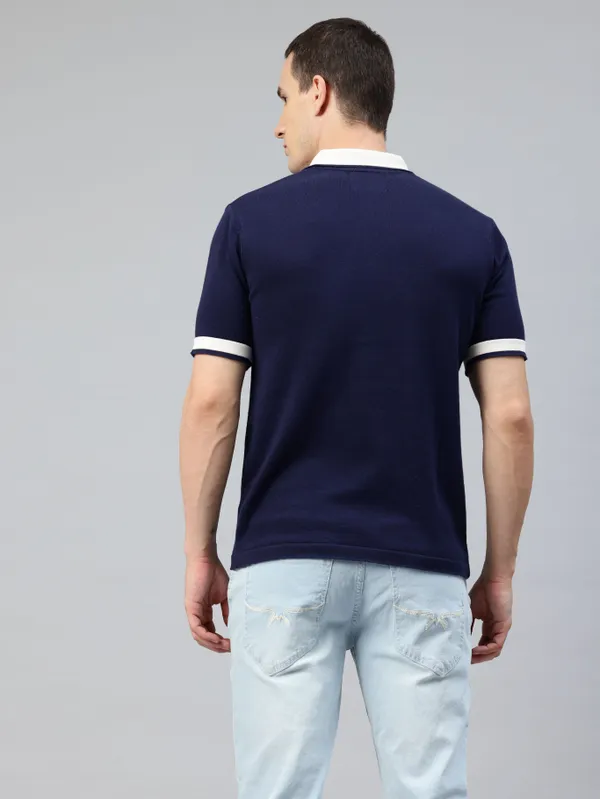 Navy_Blue_Cotton_Blend_T-Shirt_For_Men