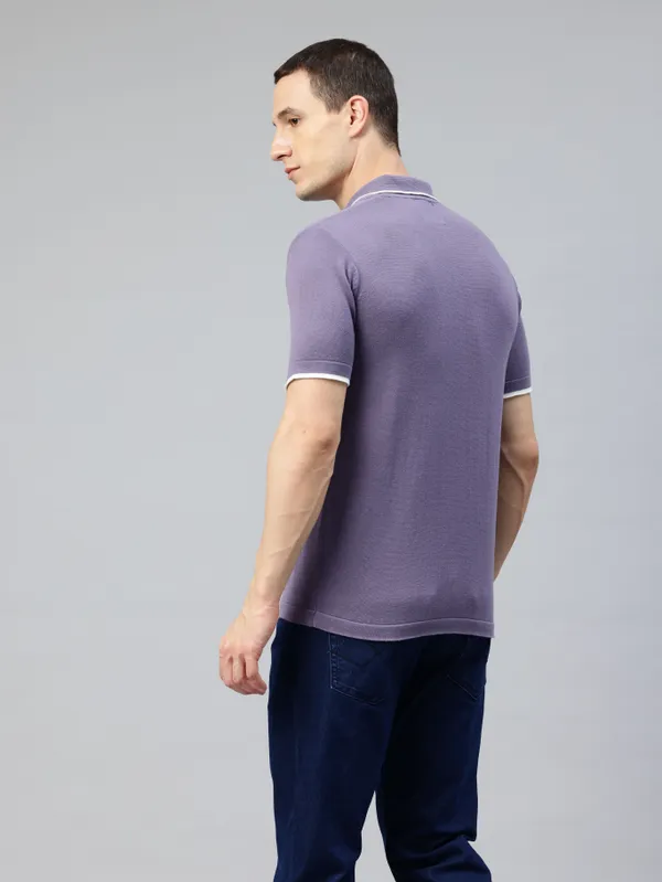 Purple_Cotton_Blend_T-Shirt_For_Men