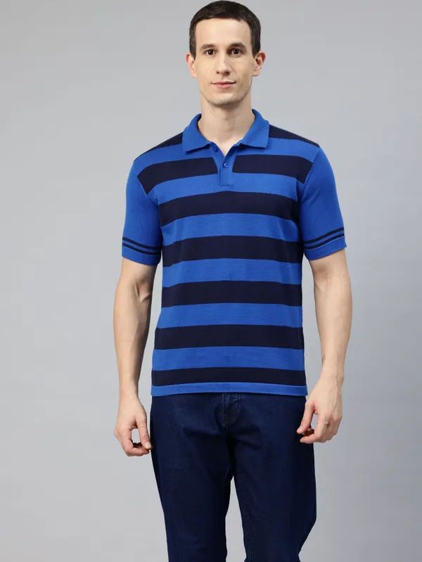 Blue_Cotton_Blend_T-Shirt_For_Men
