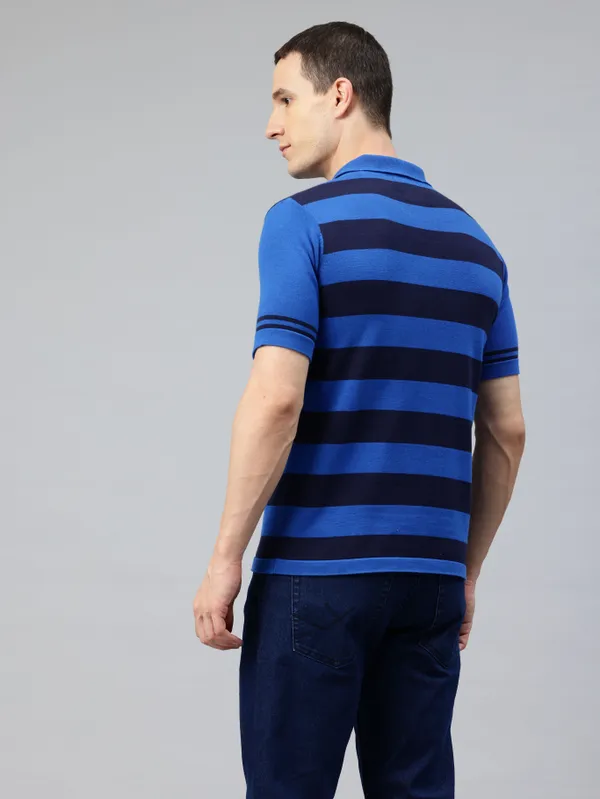 Blue_Cotton_Blend_T-Shirt_For_Men