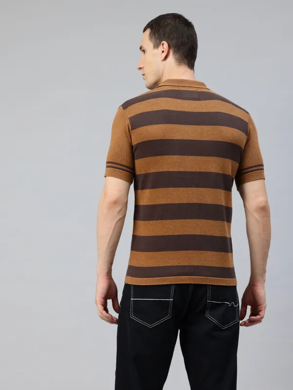 Brown_Cotton_Blend_T-Shirt_For_Men