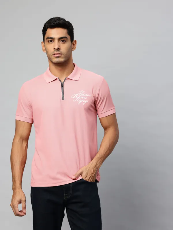 Pink_Cotton_Blend_T-Shirt_For_Men