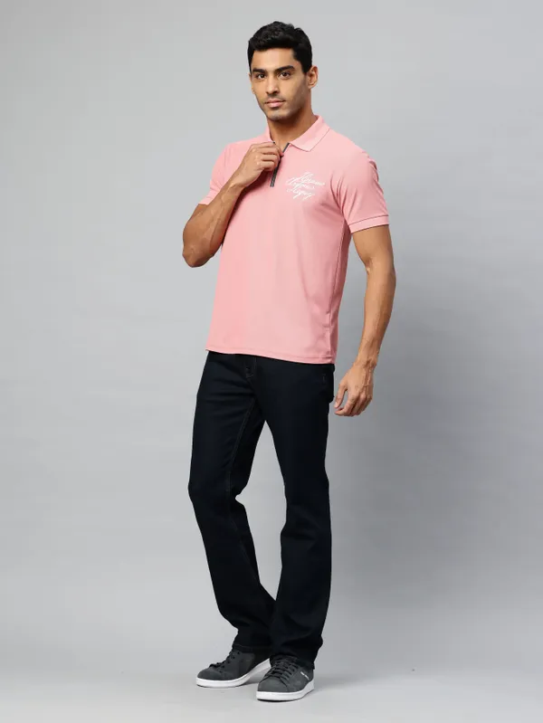 Pink_Cotton_Blend_T-Shirt_For_Men