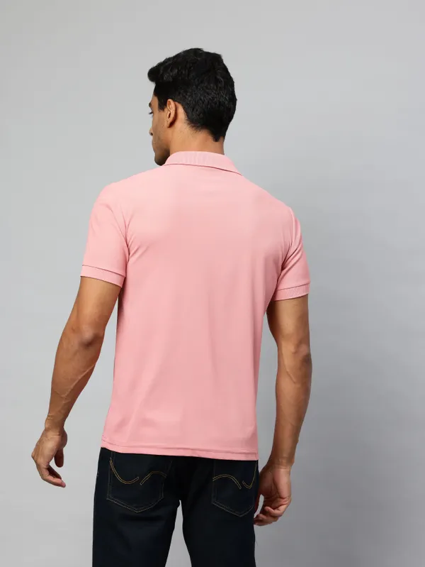 Pink_Cotton_Blend_T-Shirt_For_Men