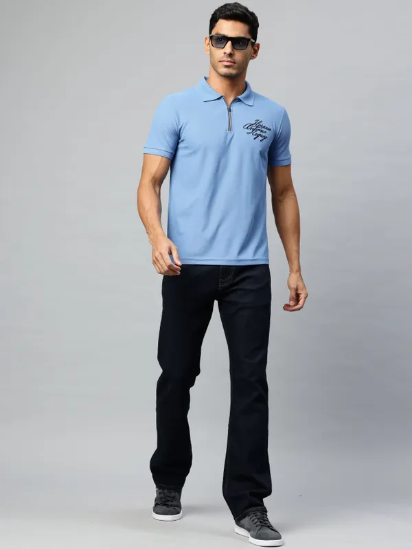 Blue_Cotton_Blend_T-Shirt_For_Men