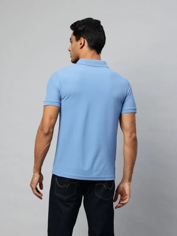 Blue_Cotton_Blend_T-Shirt_For_Men
