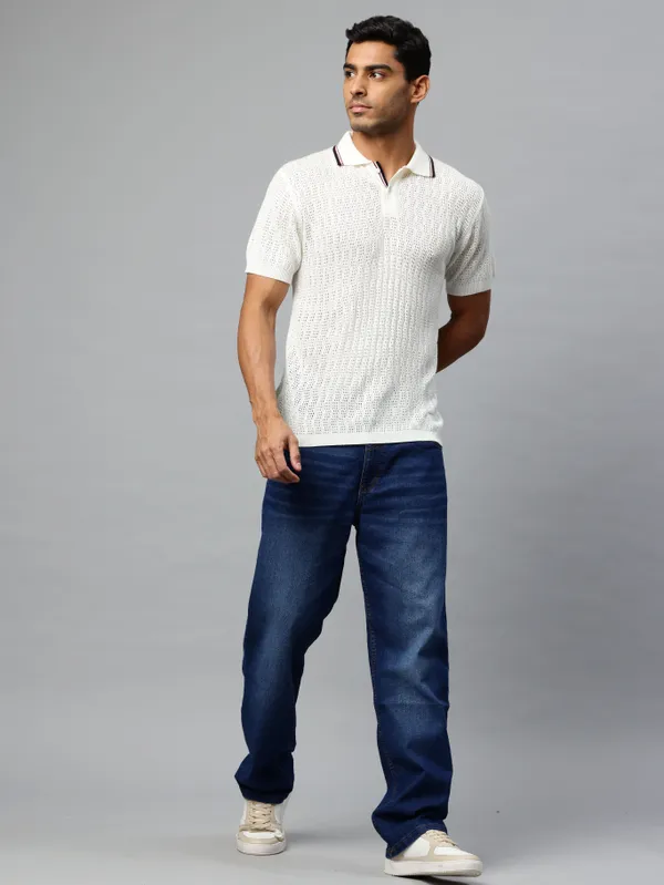 White_Cotton_Blend_T-Shirt_For_Men