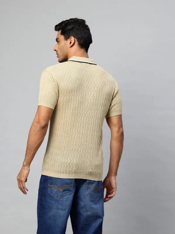 Beige_Cotton_Blend_T-Shirt_For_Men