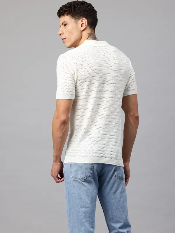 White_Self-Design_Cotton_T-Shirt_For_Men