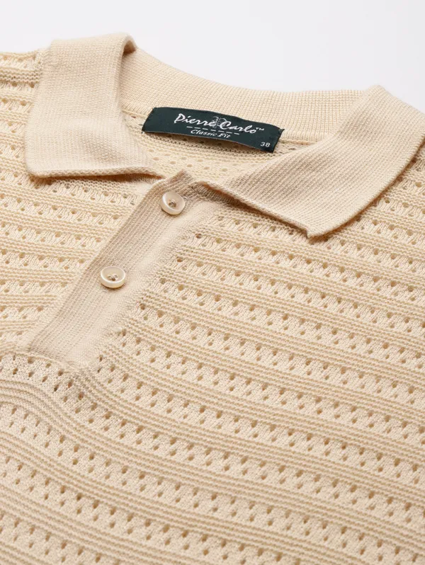Beige_Cotton_Blend_T-Shirt_For_Men