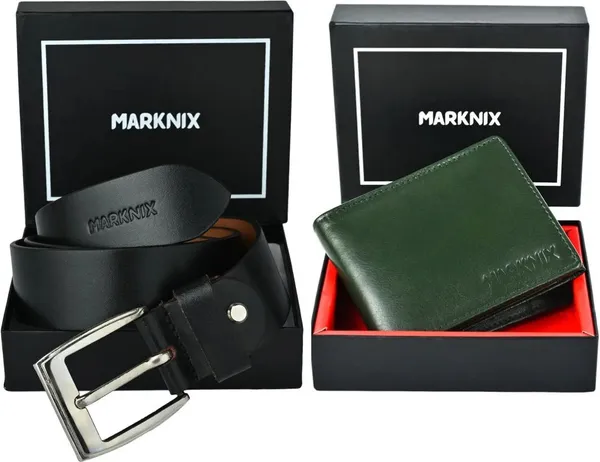 Black_And_Green_Leather_Premium_Wallet_And_Belt_For_Men